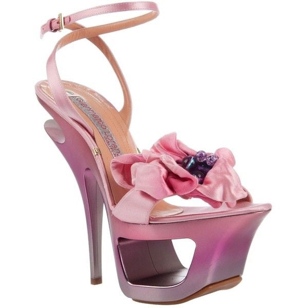 GIANMARCO LORENZI flower platform heels