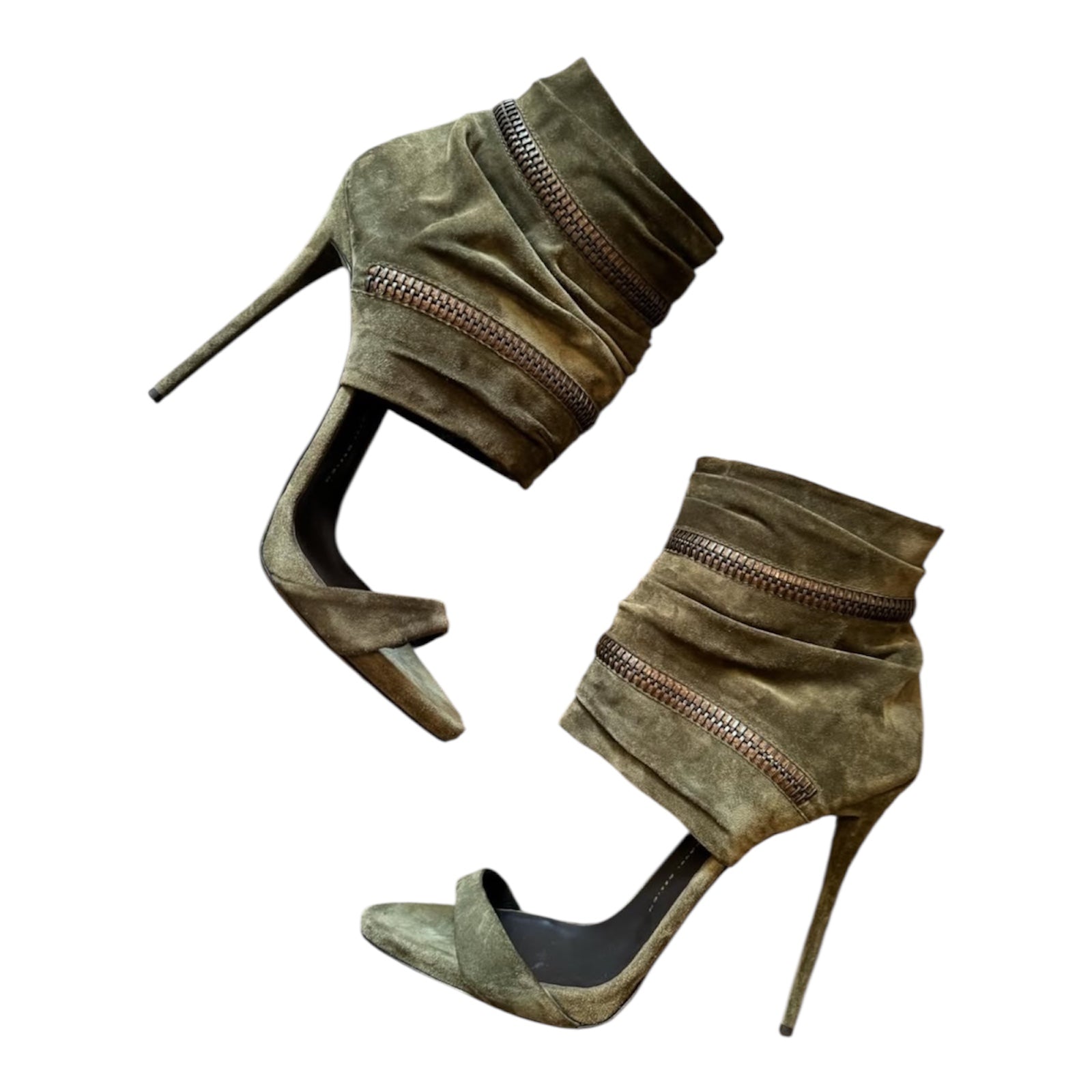 GIUSEPPE ZANOTTI suede cage heels