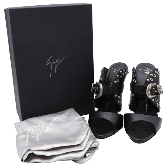 GIUSEPPE ZANOTTI studded buckle slide sandals