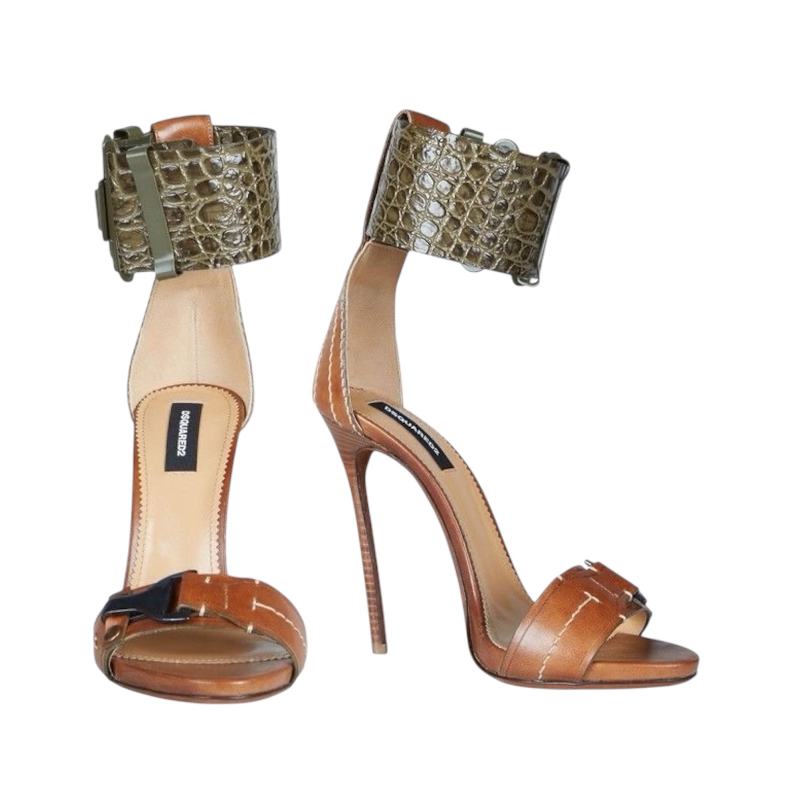 DSQUARED2 crocodile gladiator sandals