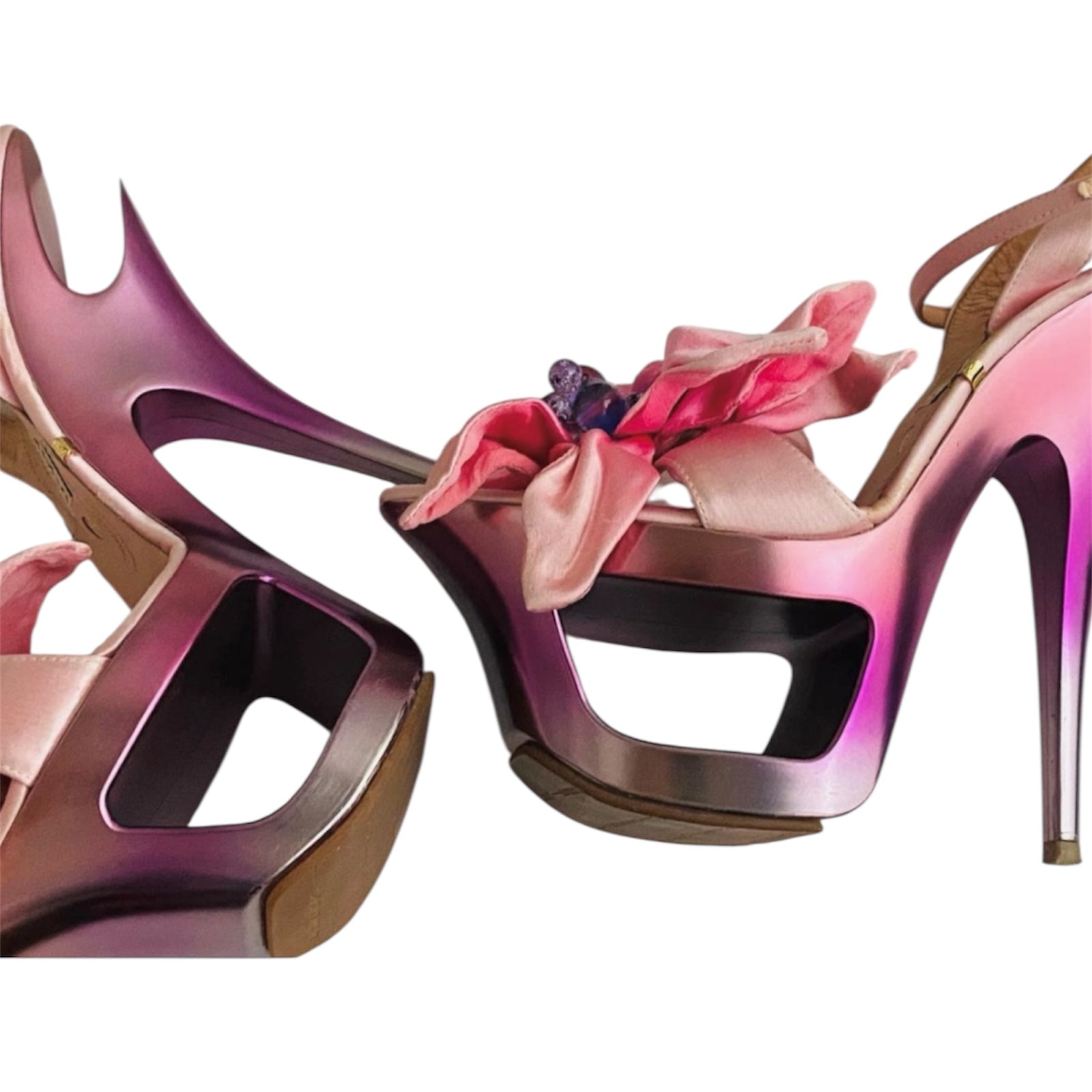 GIANMARCO LORENZI flower platform heels