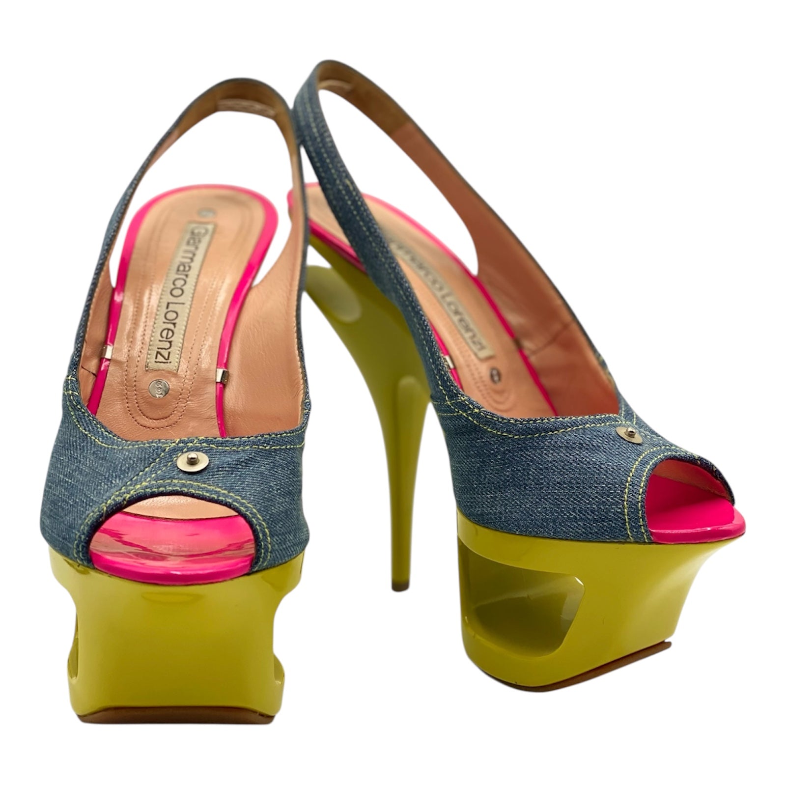 GIANMARCO LORENZI denim platform heels