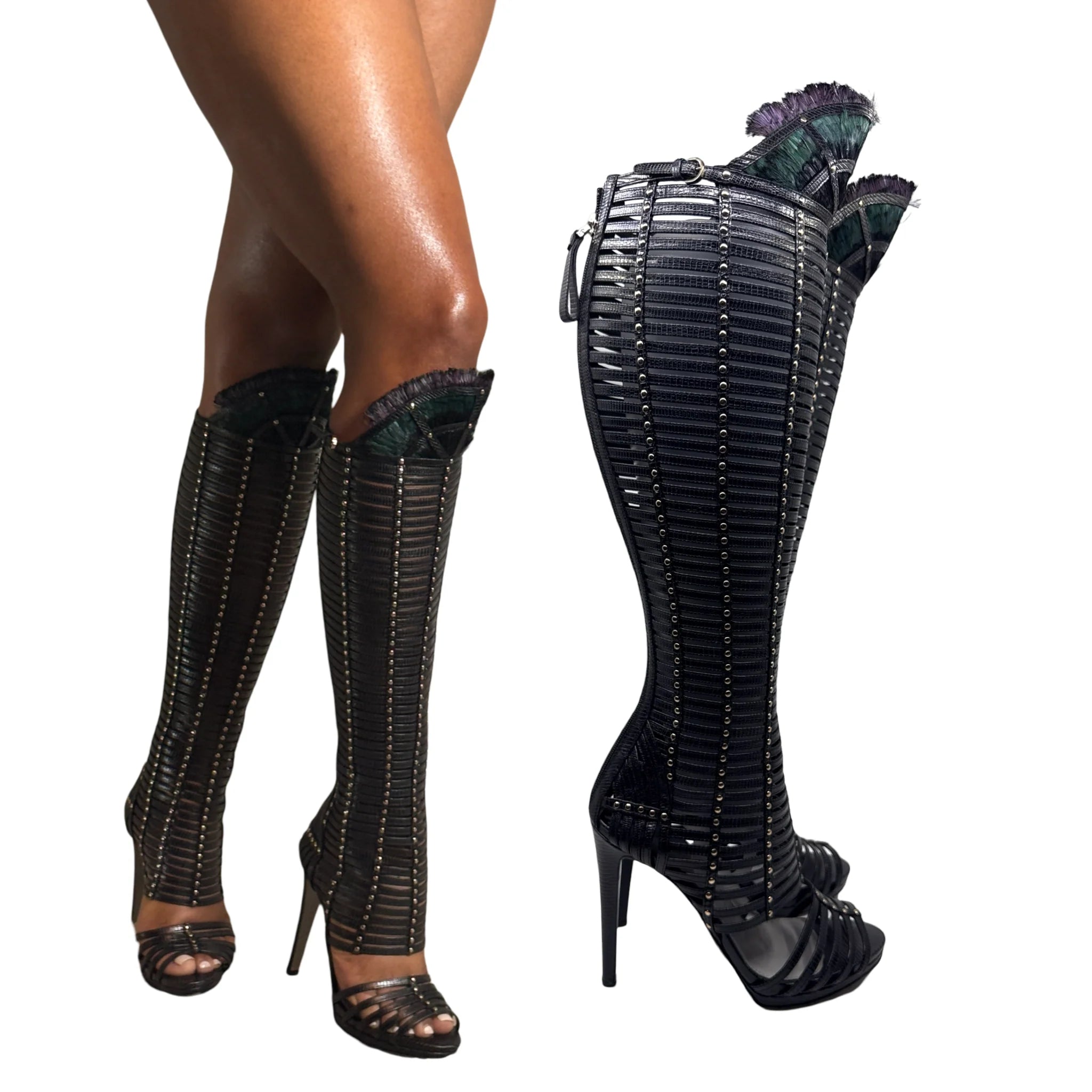 SERGIO ROSSI Gladiator studded Heels