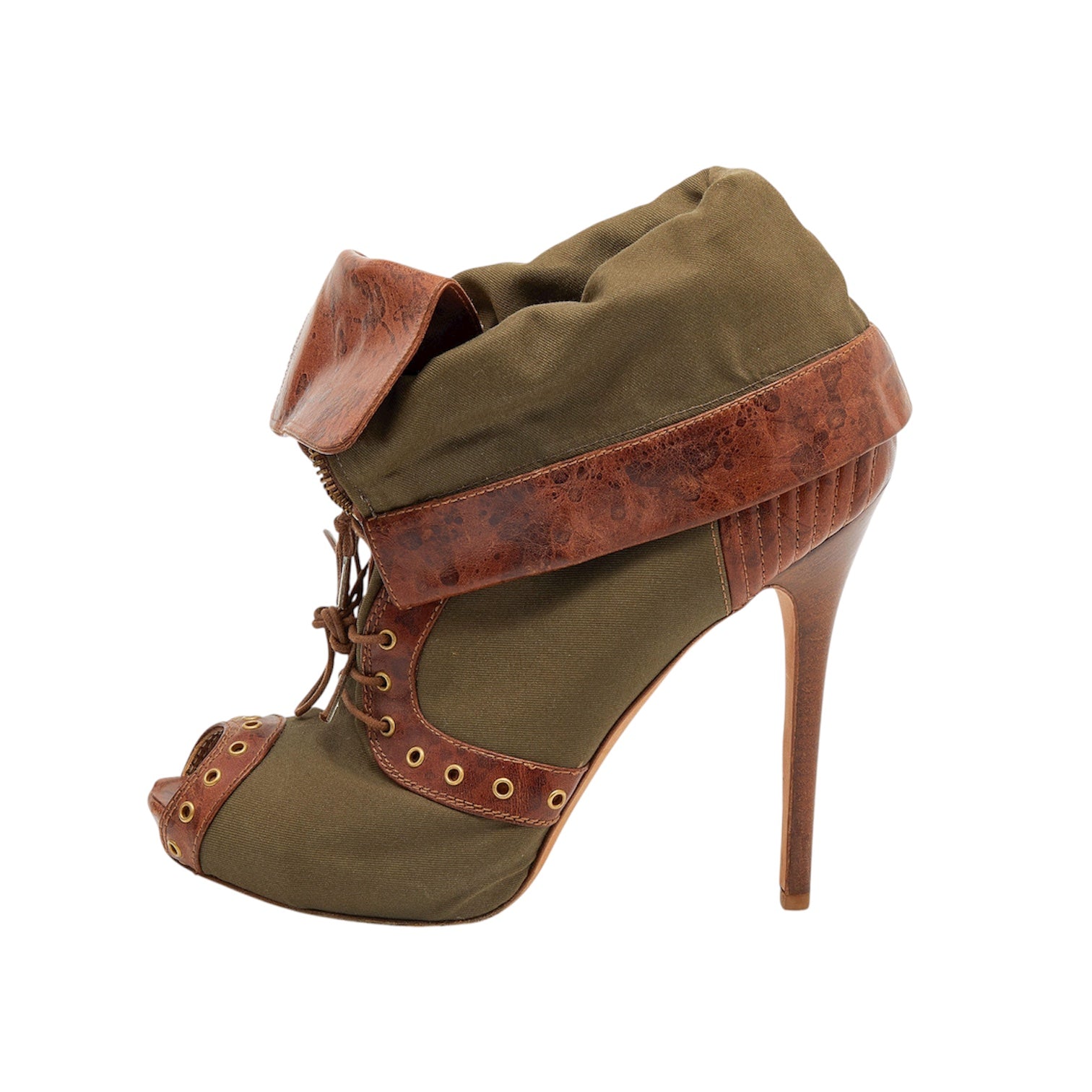 Alexander McQueen 2010 Peep-Toe Ankle Boots