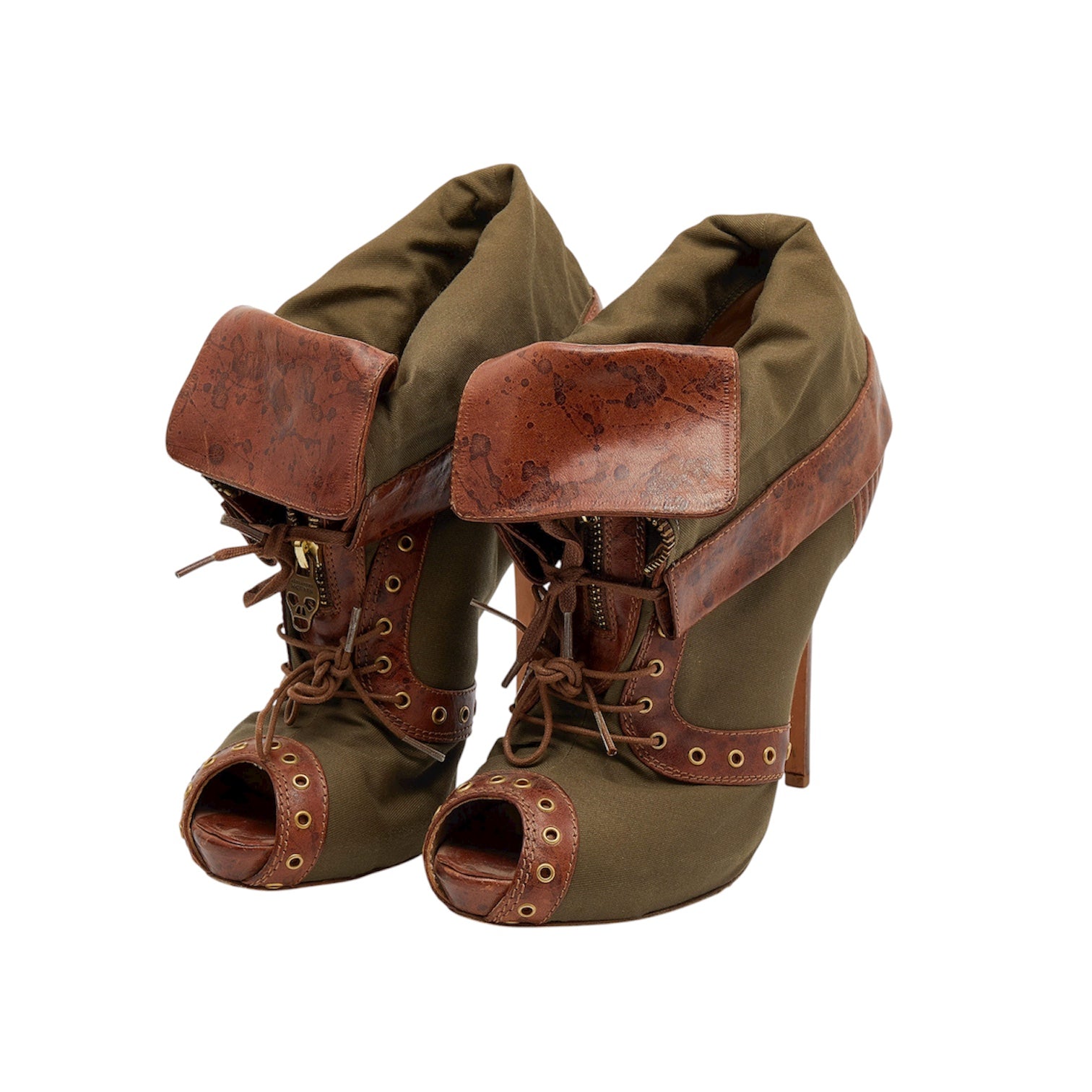 Alexander McQueen 2010 Peep-Toe Ankle Boots