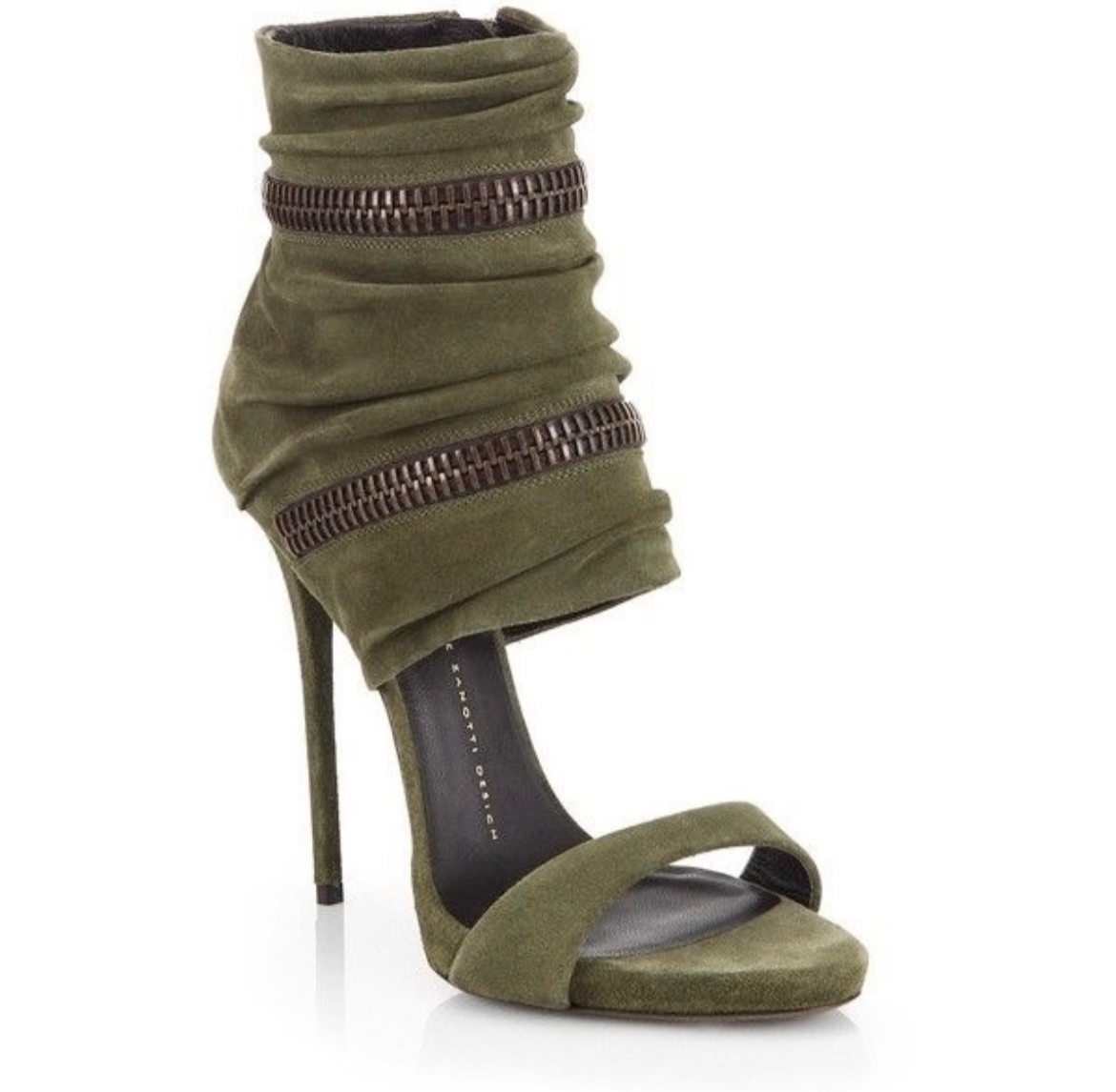 GIUSEPPE ZANOTTI suede cage heels