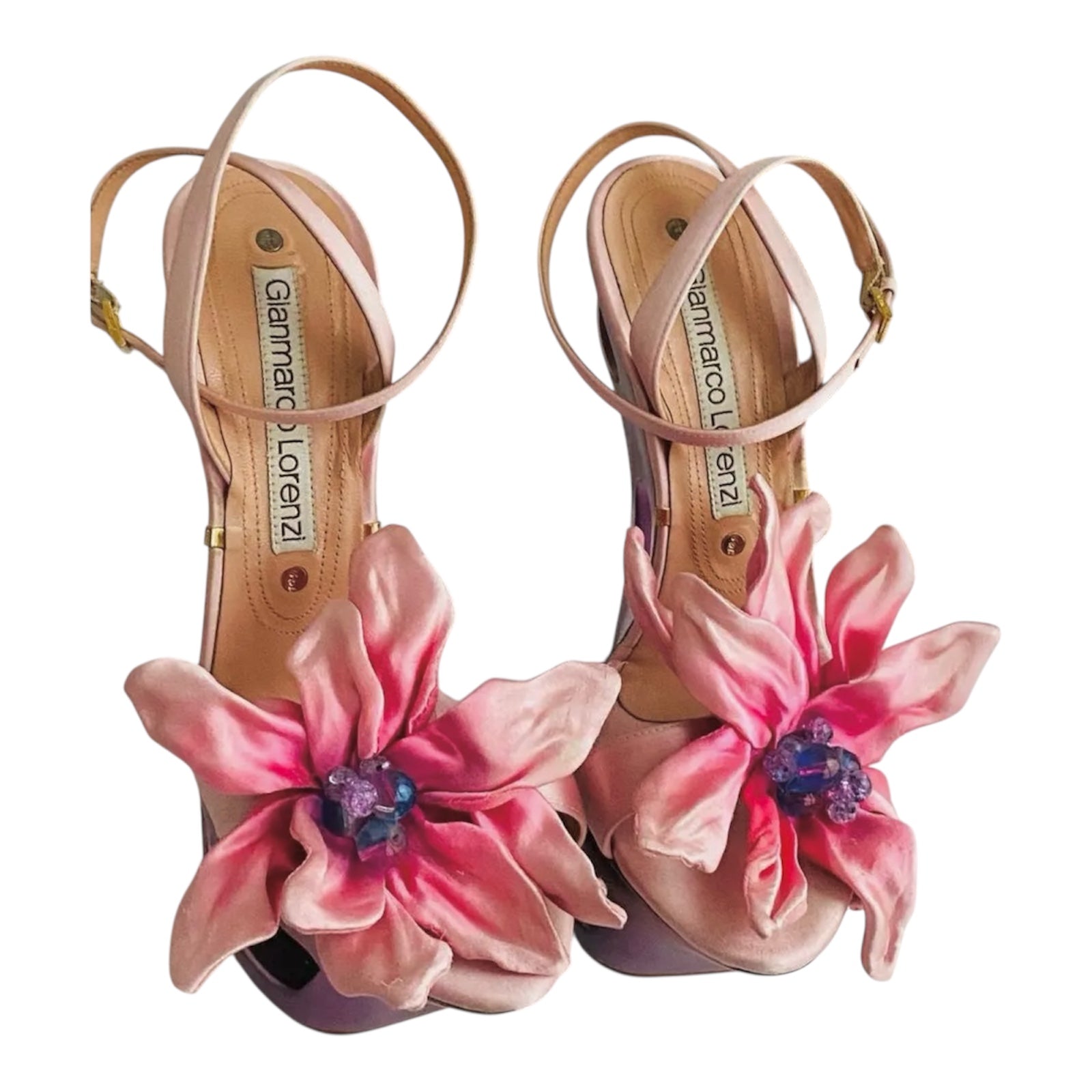 GIANMARCO LORENZI flower platform heels