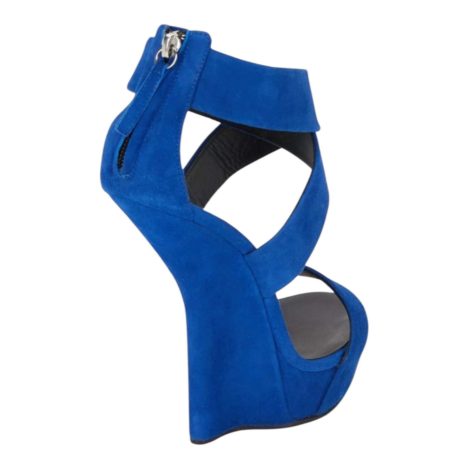 GIUSEPPE ZANOTTI blue suede wedges