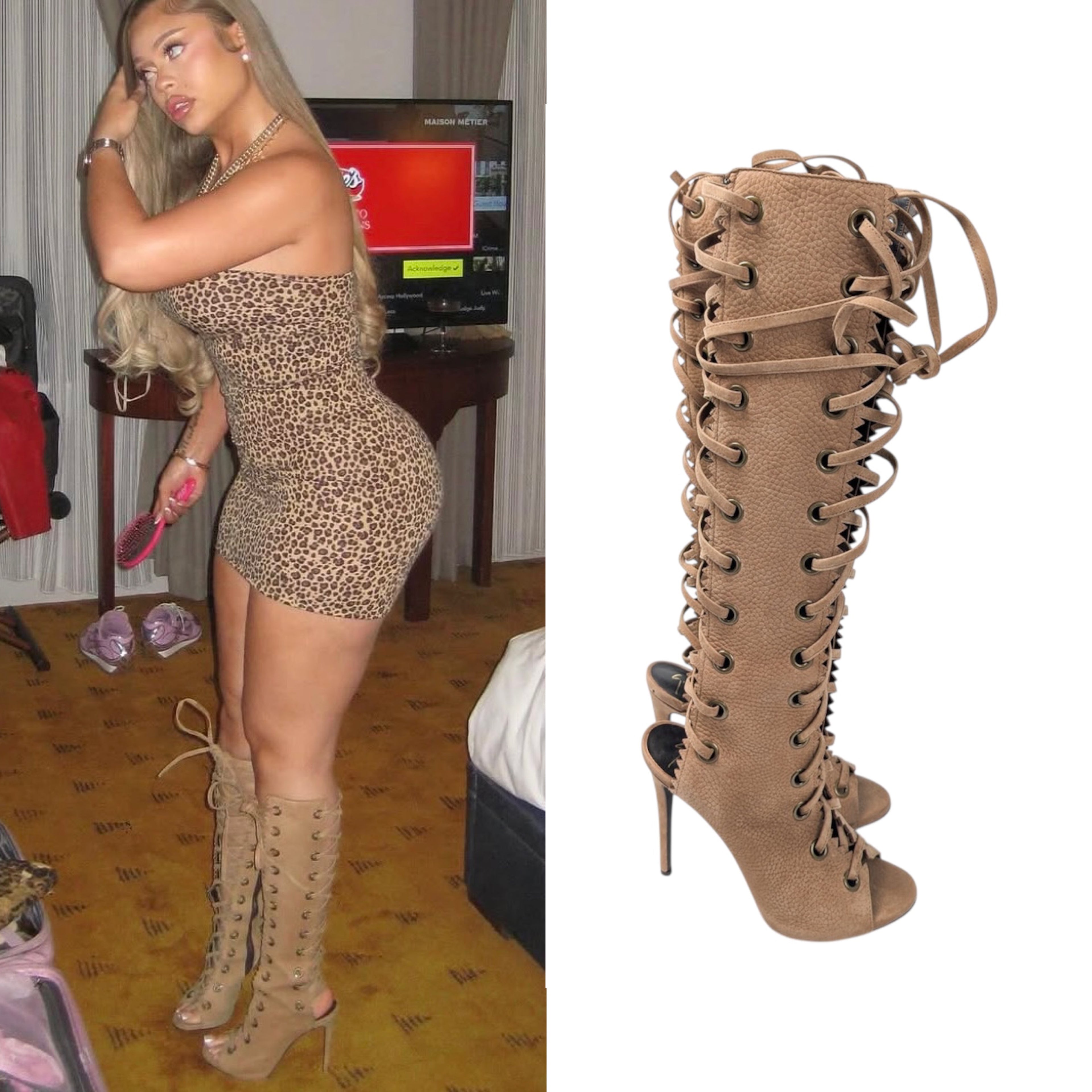 GIUSEPPE ZANOTTI tan gladiator heels