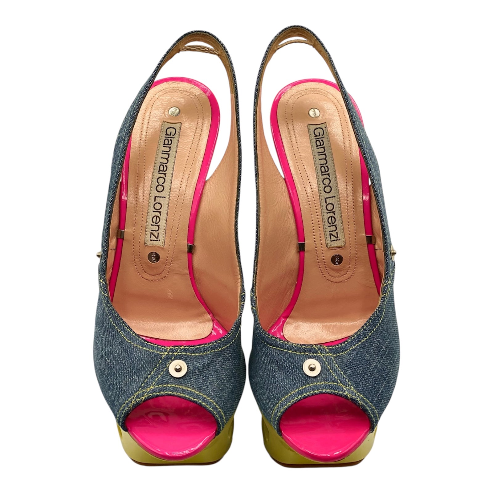 GIANMARCO LORENZI denim platform heels