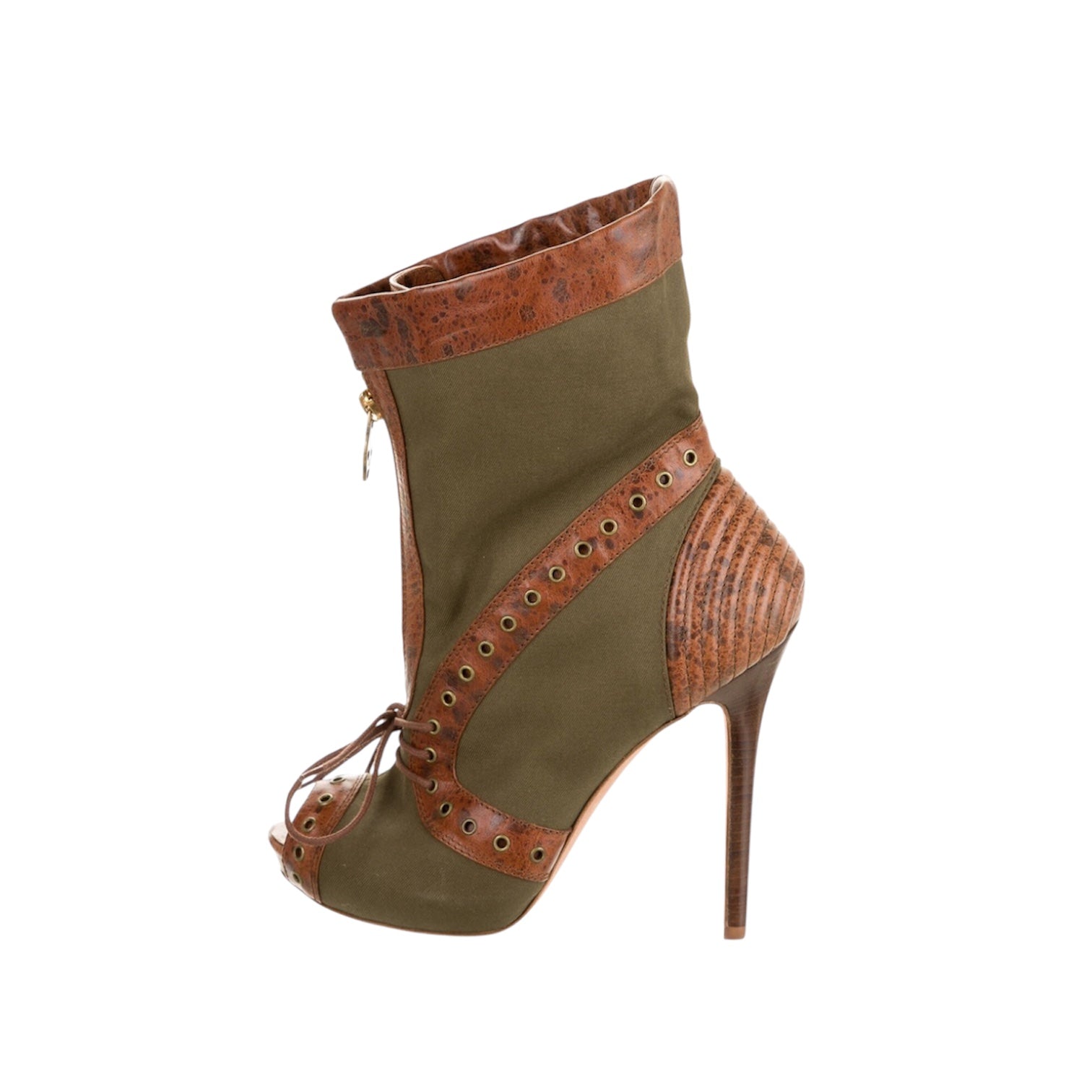 Alexander McQueen 2010 Peep-Toe Ankle Boots