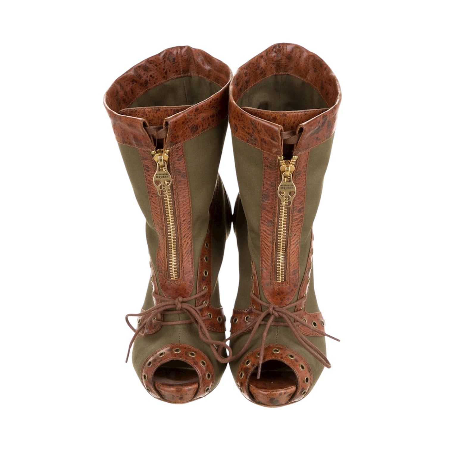 Alexander McQueen 2010 Peep-Toe Ankle Boots